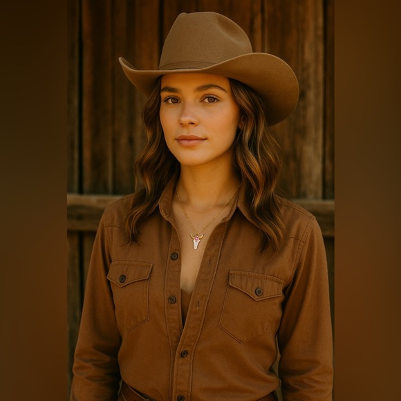 Anthropologie Jewelry - Boho Floral Bull Skull Necklace – Gold Chain Pendant – Western Chic Jewelry